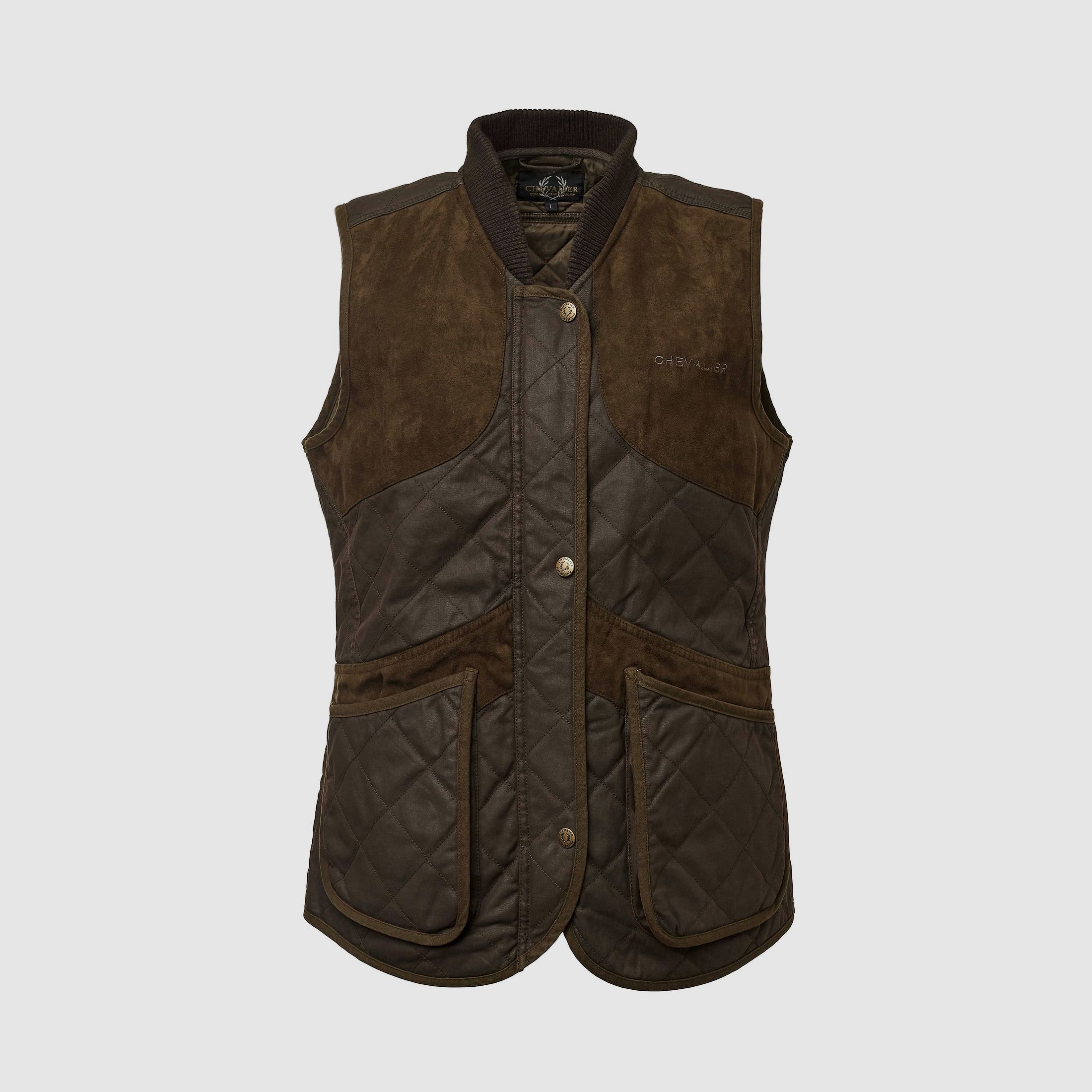 Chevalier Vintage Shooting Vest Leather Brown Damen 34