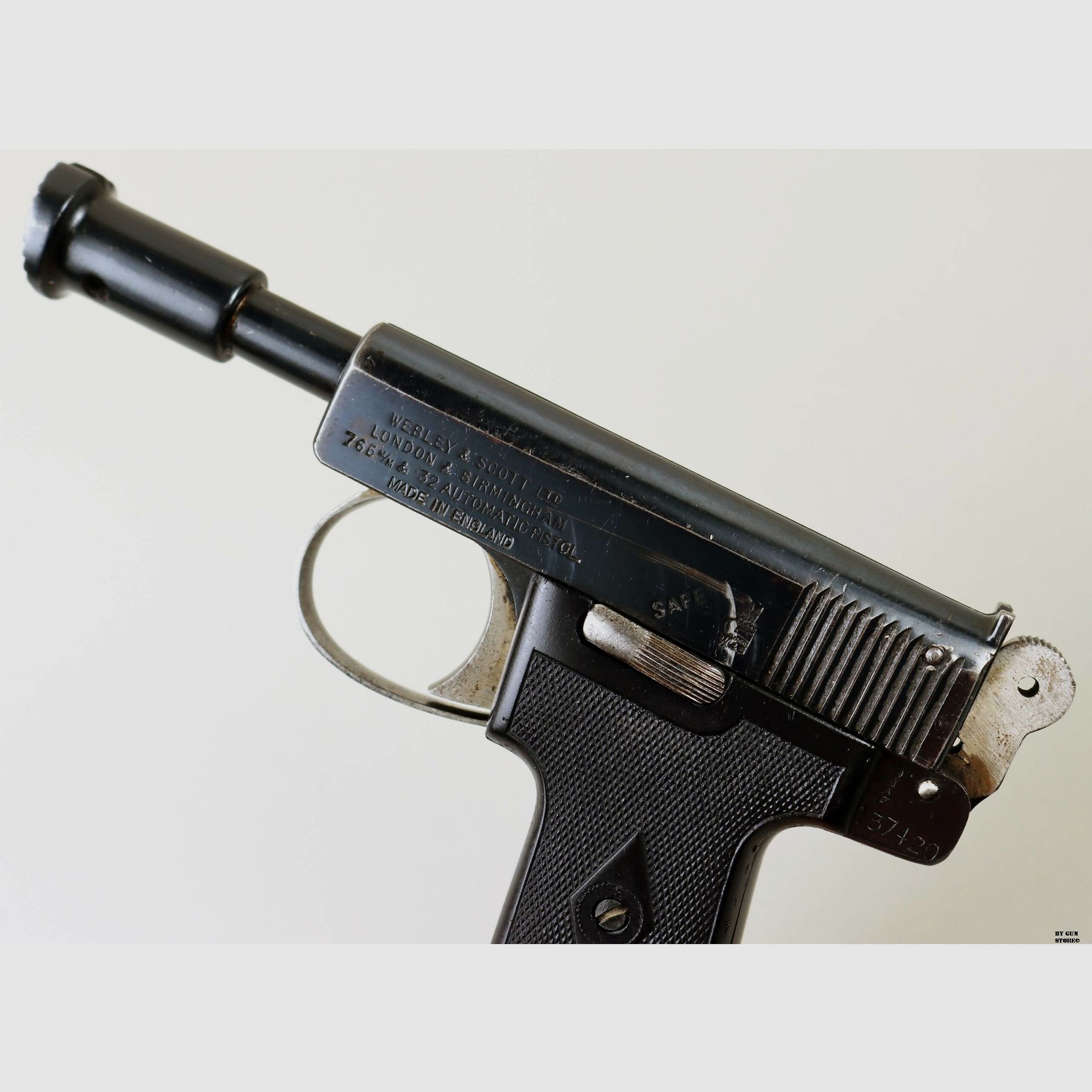 Pistolet Webley & Scott mod. 1913 Humane Killer cal. 7,65 mm n° de série 137420, image 6 sur 14