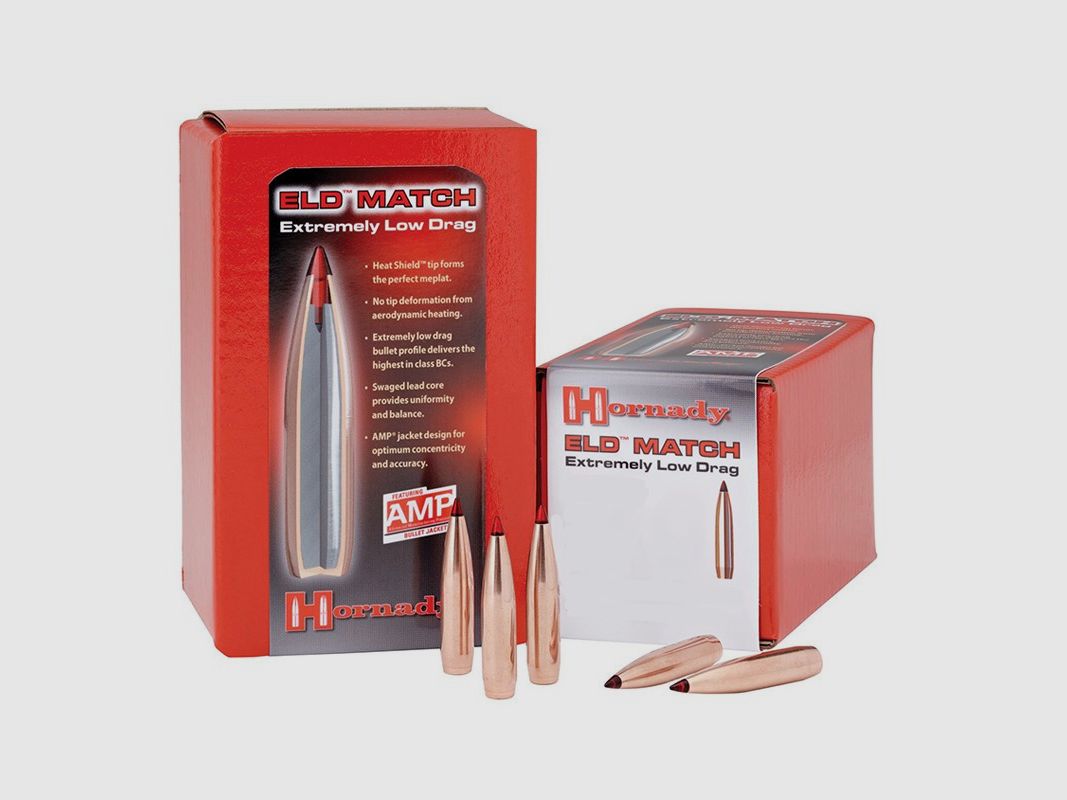 HORNADY GESCHOSSE 6,5/264 100 GRS / 6,45 G ELD MATCH 100 STK