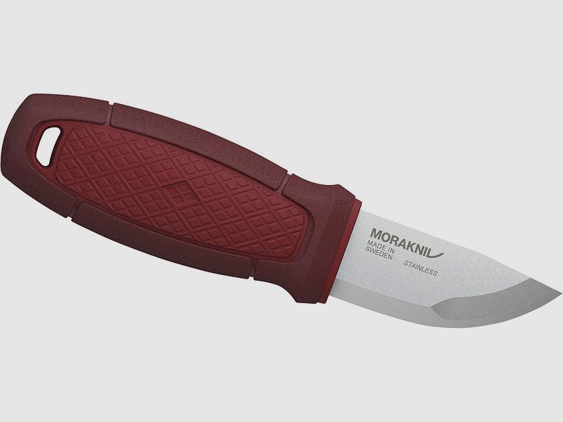 Morakniv ELDRIS, cuchillo de cuello, acero Sandvik 12C27, rojo, funda de cuero