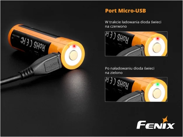 Fenix USB rechargeable battery 18650 2600 mAh 3.6 V, image 1 of 3