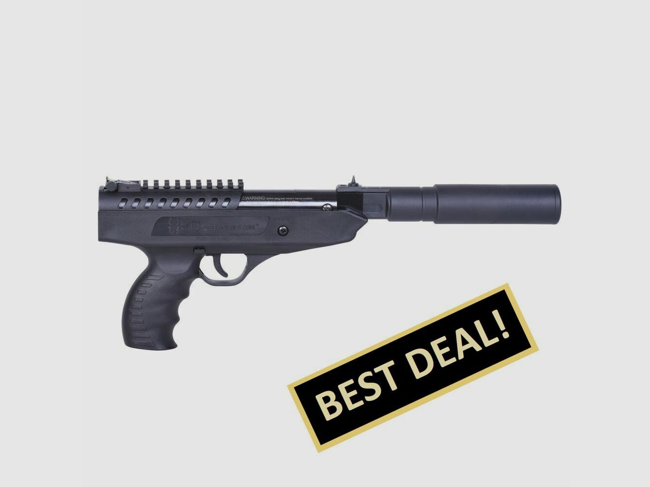 BO Langley Silencer Negro 4,5mm - Pistola de Aire Comprimido de Resorte de Quiebre, imagen 1 de 3