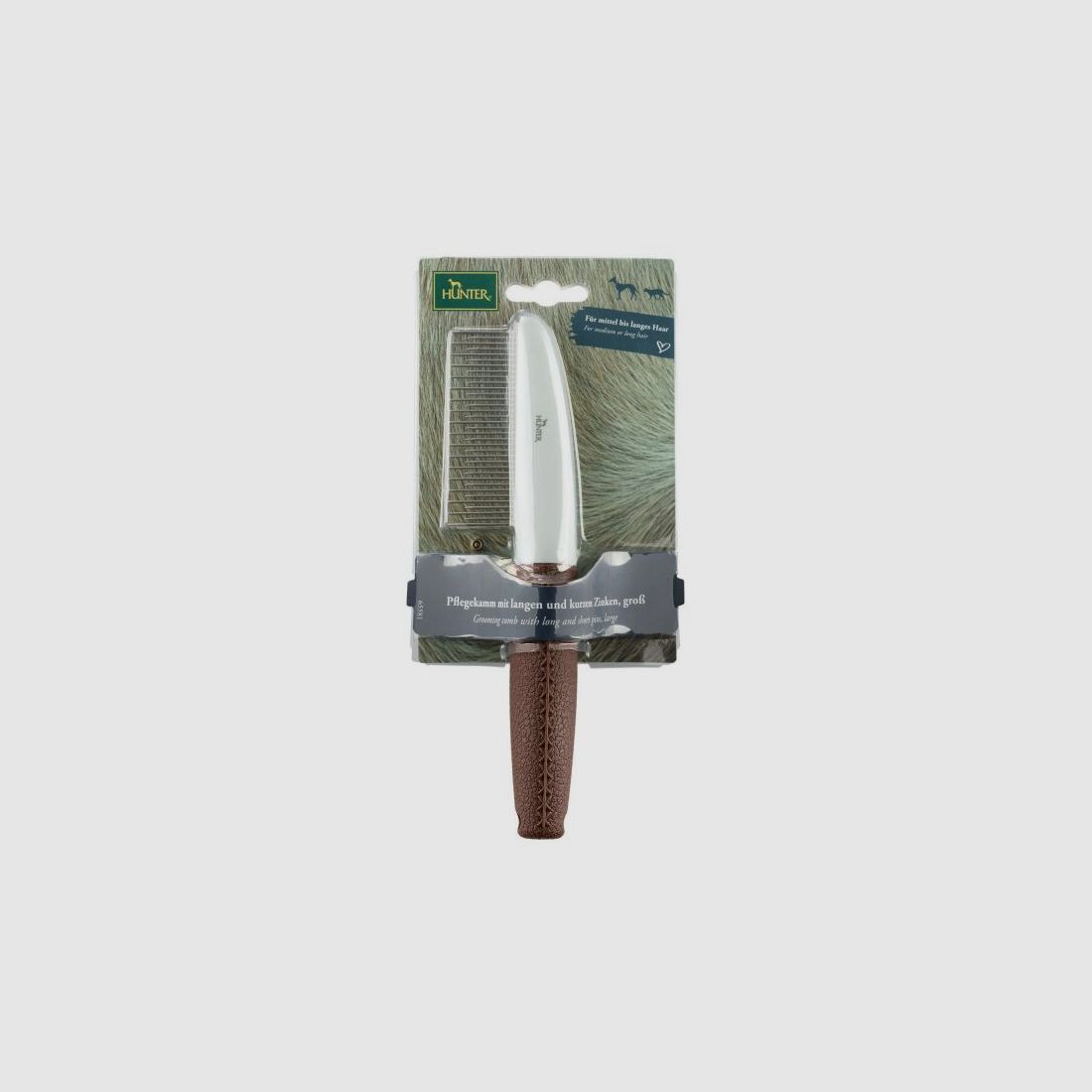 Hunter Pflegekamm Spa mit langen und kurzen Zinken, 21 x 4 cm