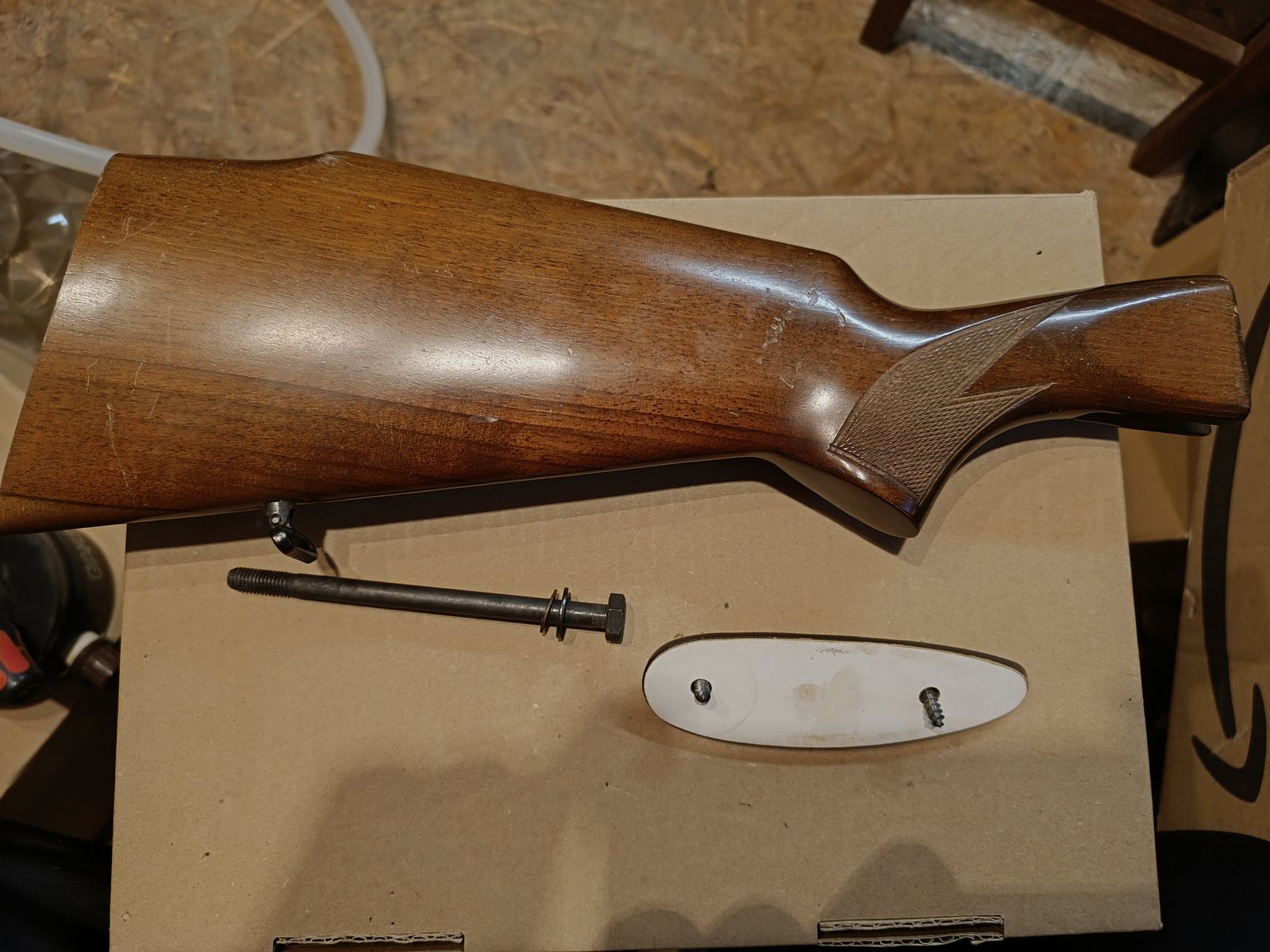 Wooden stock Anschütz 522 525 used spare part walnut