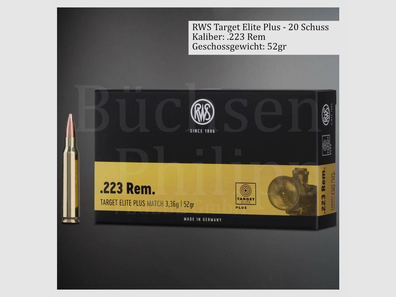 RWS .223 Rem. Target Elite+ 52gr