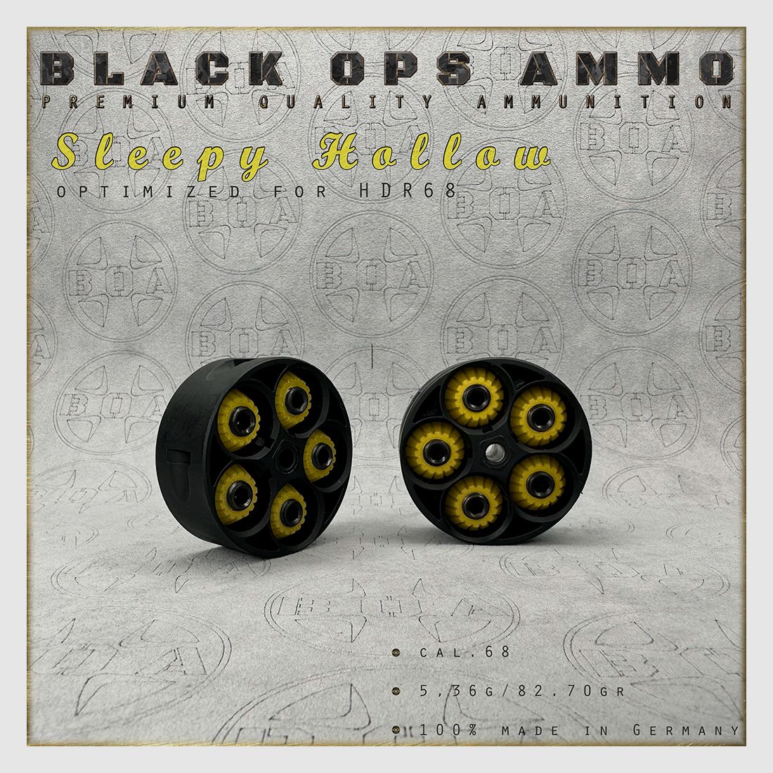 10x + 2 Sleepy Hollow BLACK OPS AMMO HDR 68 TR kal.68 Munitie T4E Umarex HDR68 TR68