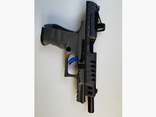 Walther PPQ Q5 Match (9×19 mm) — rama polimerowa • 4 magazynki • walizka + pełne akcesoria • zamontowany celownik punktowy Walther RMS C