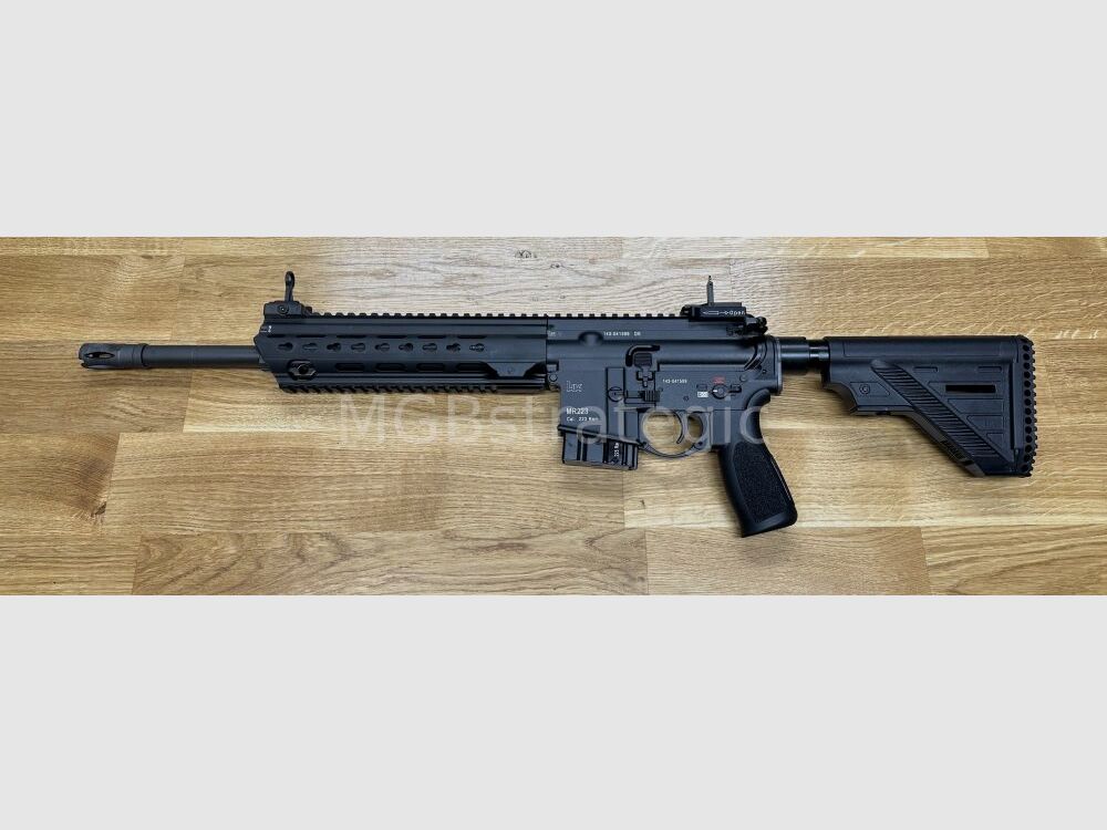 Heckler & Koch MR223 A3 Slim-Line 14,5" Lauf - halbautom. Büchse .223Rem Das zivile H&K 416 - mit Original H&K Abzugs- und Schlagstück Pin mit extra Sicherung wie bei G95K + Original H&K QD End-Plate (doppelt neu verstemmt, siehe Foto)