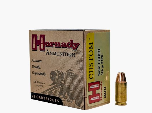 Hornady Custom 9mm Luger 124gr XTP 25-strzałów