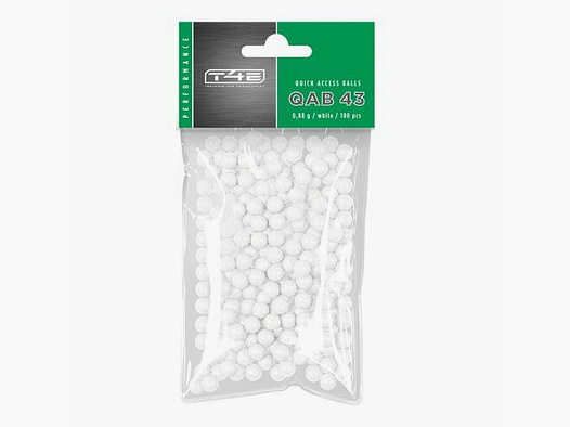 T4E Performance QAB 43 .43, 0,88 g, biały, 100 szt., worek polietylenowy