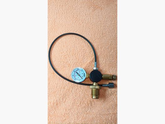 Fx filling hose with pressure gauge