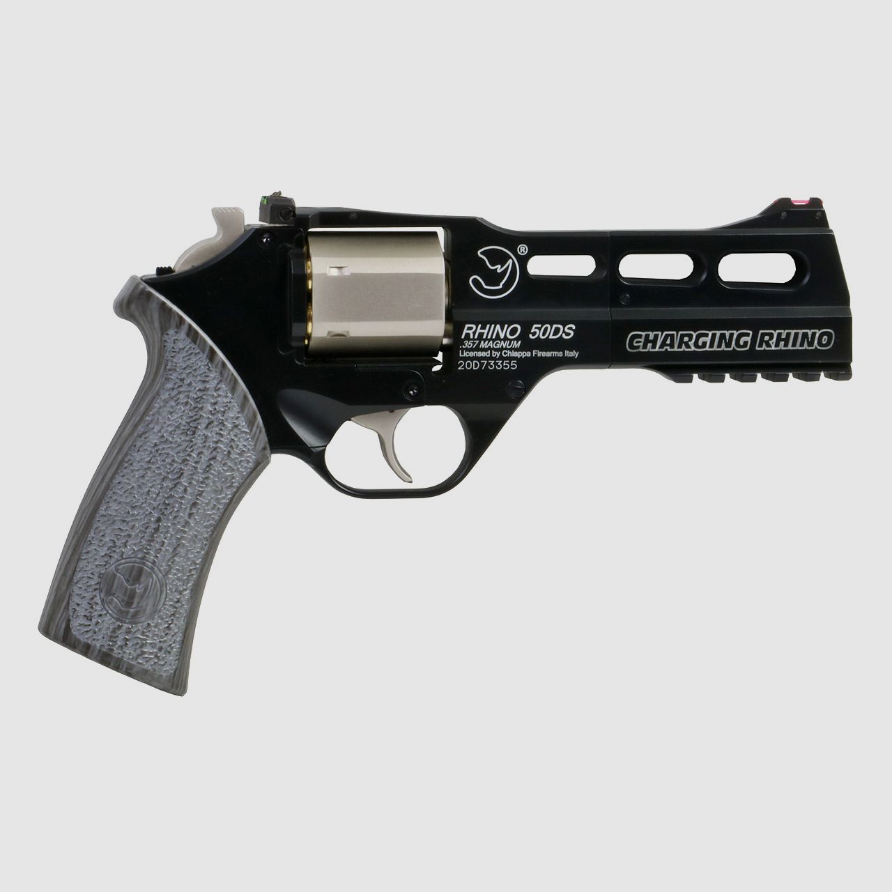 CO2 Revolver Chiappa Charging Rhino 50DS Black/White Vollmetall schwarz Kaliber 4,5 mm BB (P18)