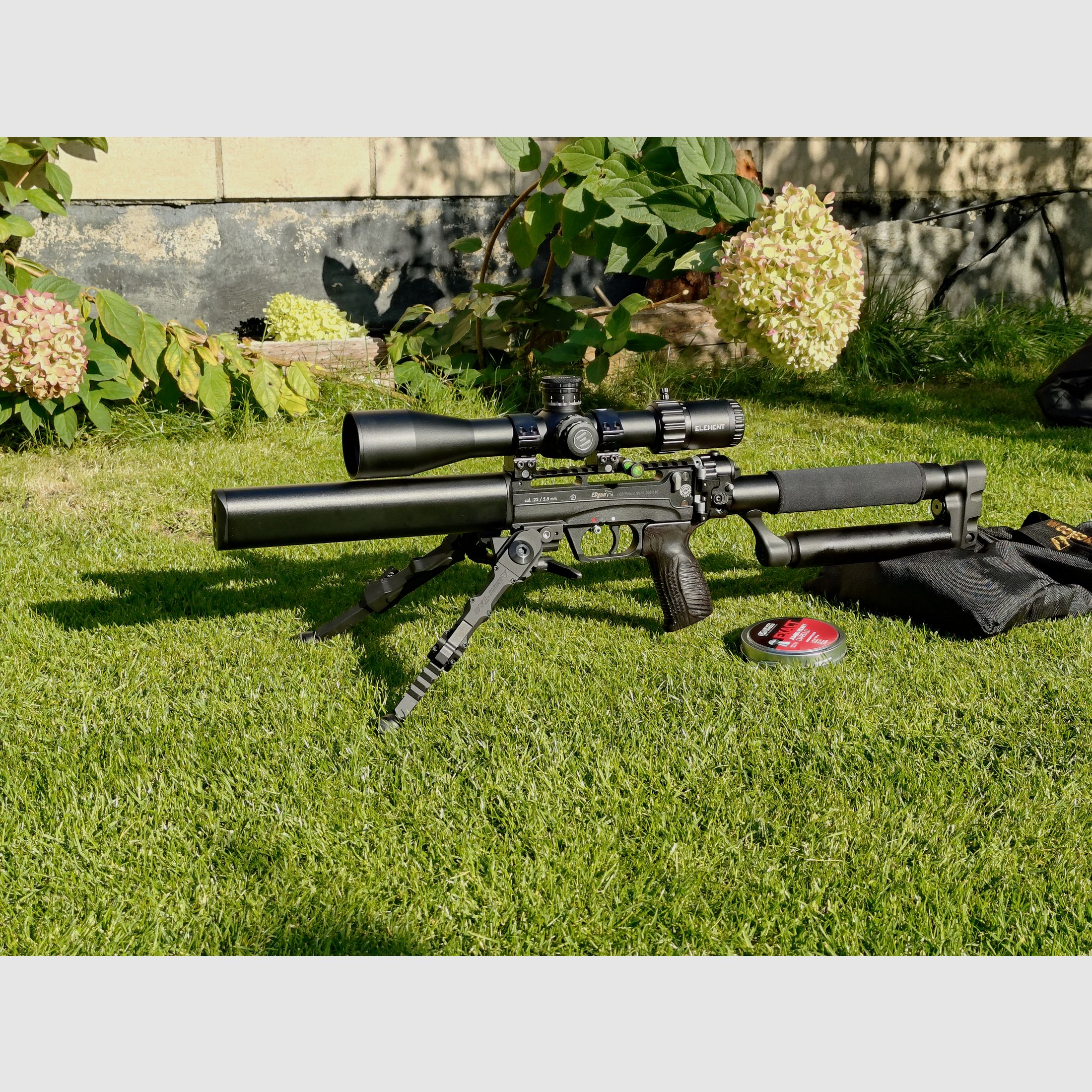 Edgun Leshy 2 / 350mm / CAL .22 5,5mm / F-Zeichen + Element Optics TITAN 3-18x50 FFP MRAD