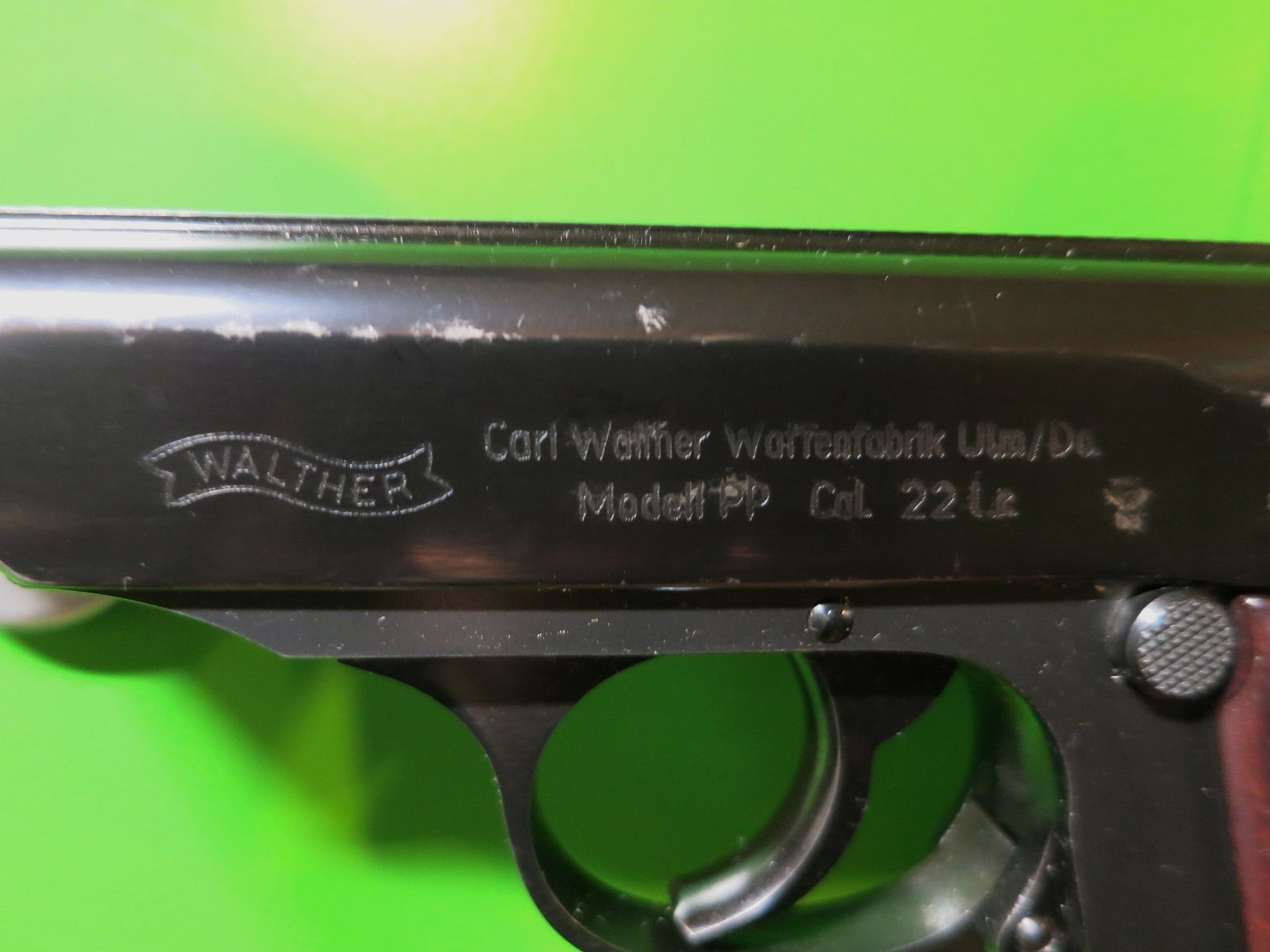 Walther PP « Pistolet de police », .22lr pistolet d'entraînement, plaquettes en bois       #39, image 4 sur 11