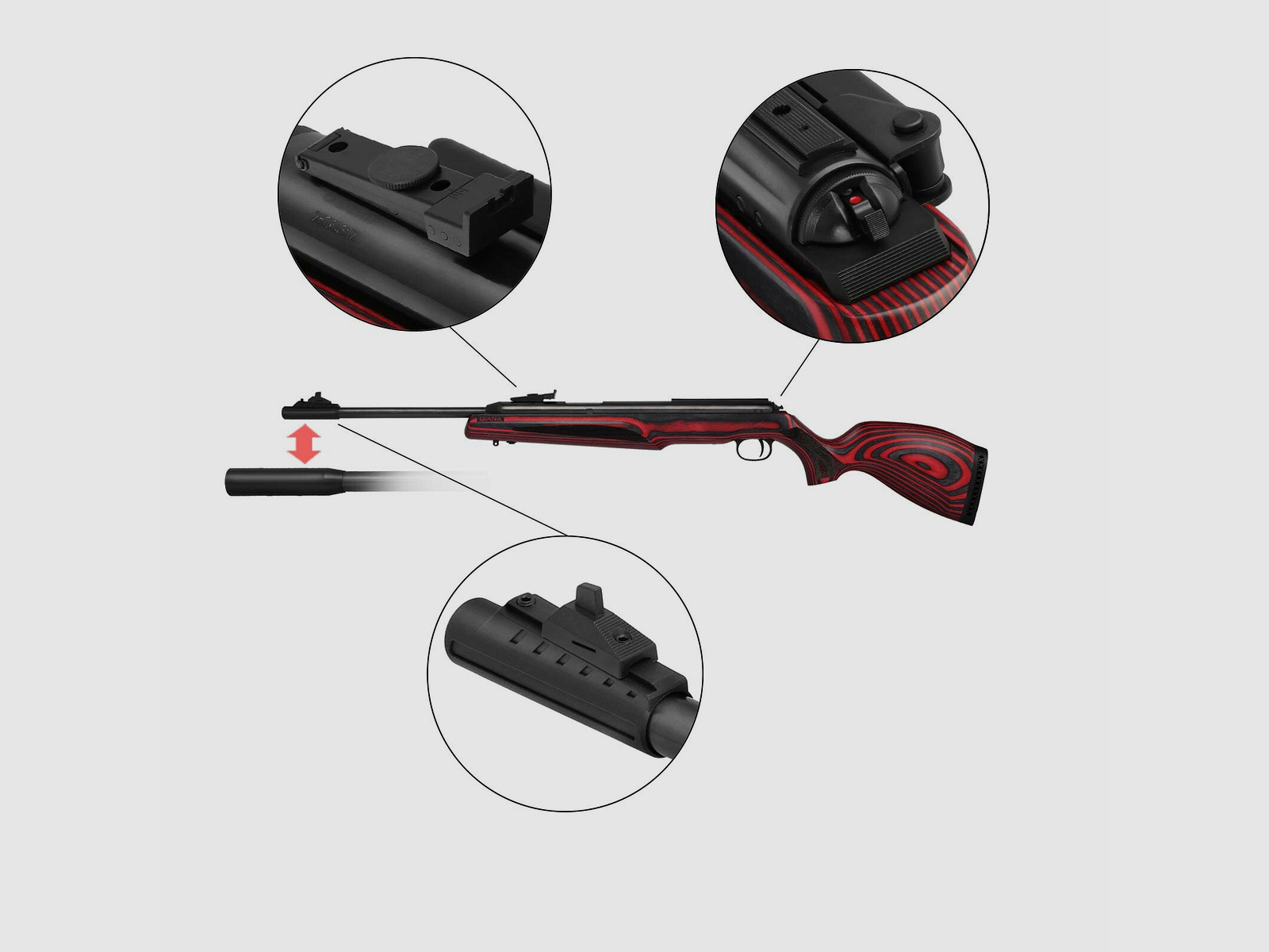 SET Diana Seitenspanner Luftgewehr 54 Airking Pro laminated Kaliber 4,5 mm Diabolo (P18) + Kugelfang