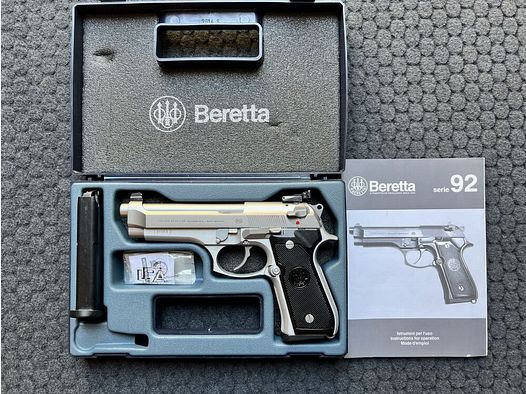 Beretta 92FS INOX, stainless, Edelstahl, Kal. 9mm Luger, 9x19mm 9mmLuger, 9x19mm