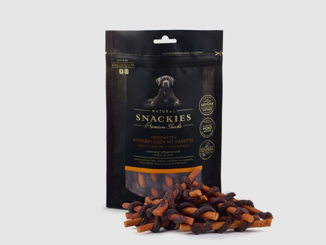 Snackies Hundesnack Herzhaftes Pferdefleisch mit Karotte