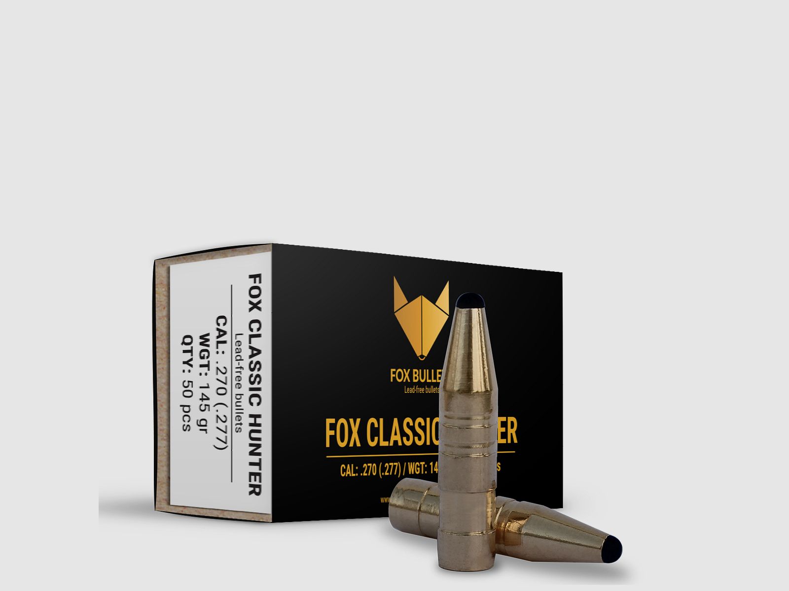Fox Bullets Classic Hunter .277 9,4 g / 145 gr bleifreie Geschosse – 50 Stück