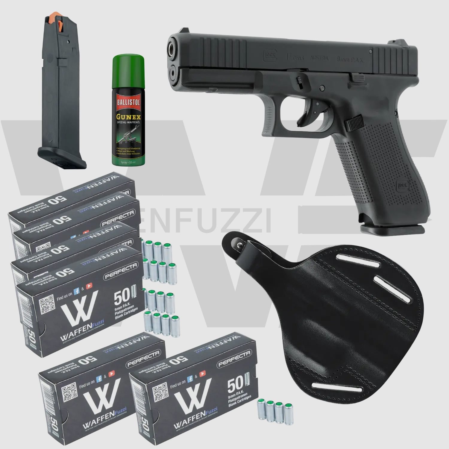 Glock 17 Gen5 Zestaw pistoletów startowych "L" Kaliber 9mm PAK