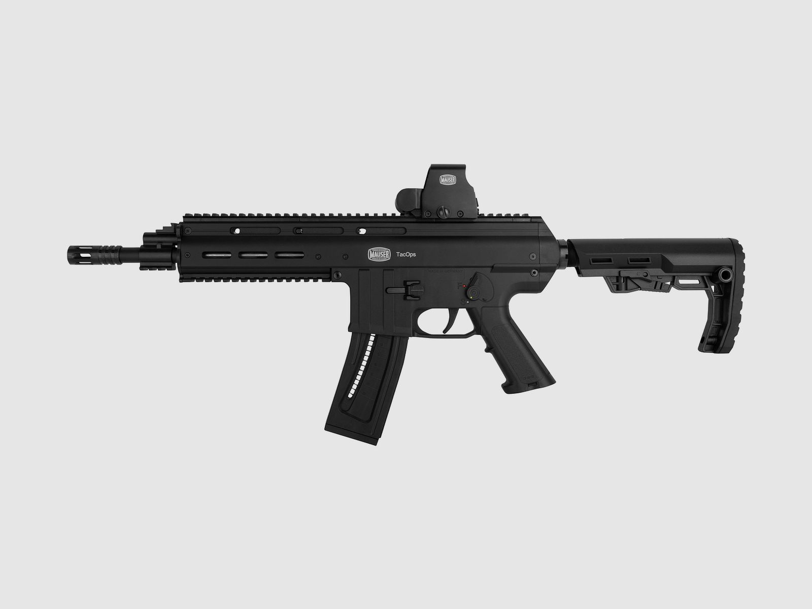 MAUSER M15 TacOps Set inkl. Red Dot + DrumMag Schwarz .22lr HV - Selbstladebüchse