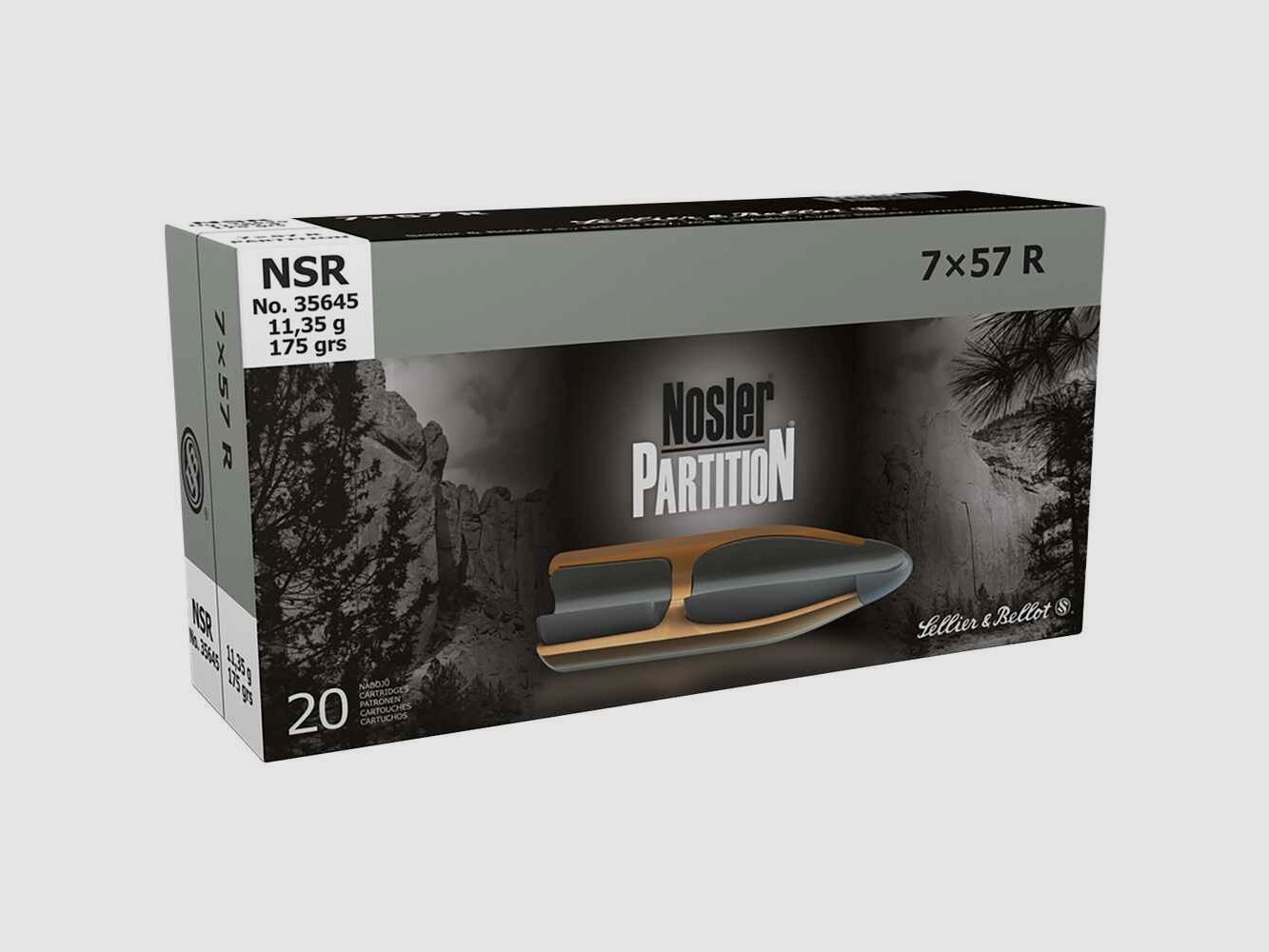 7x57 R Nosler Partition 11,4g/175grs. Sellier & Bellot