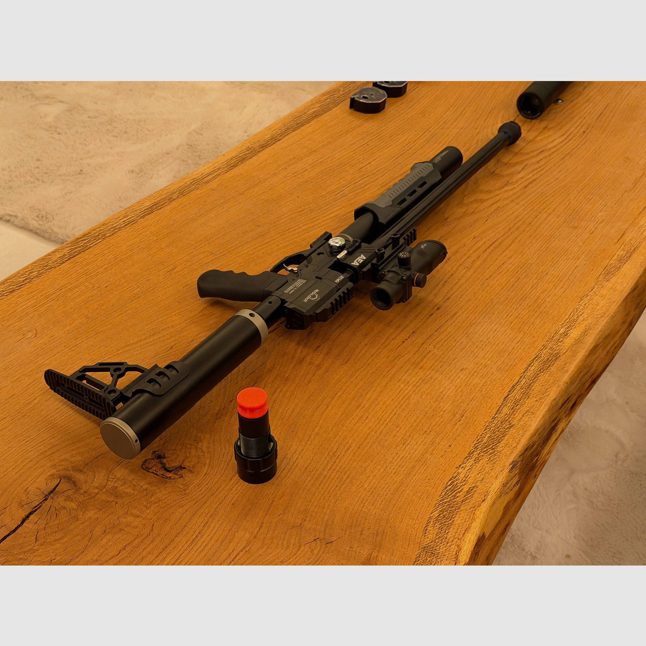 AEA Megalodon+ !! 1500 shots!! +JADS silencer + spring tensioner + lots of accessories