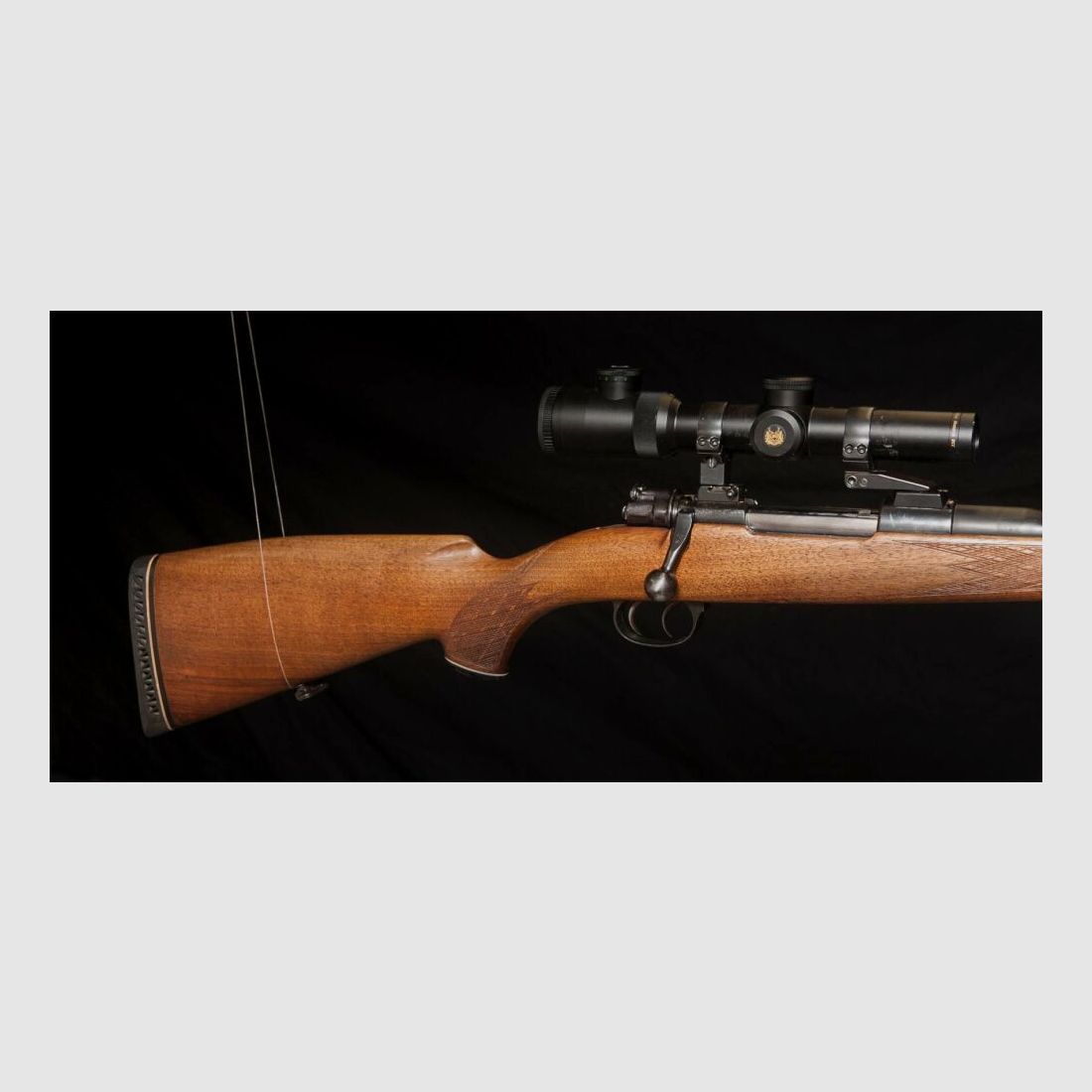 Velser Mauser System 98 carbine with swivel mount and driven hunt scope