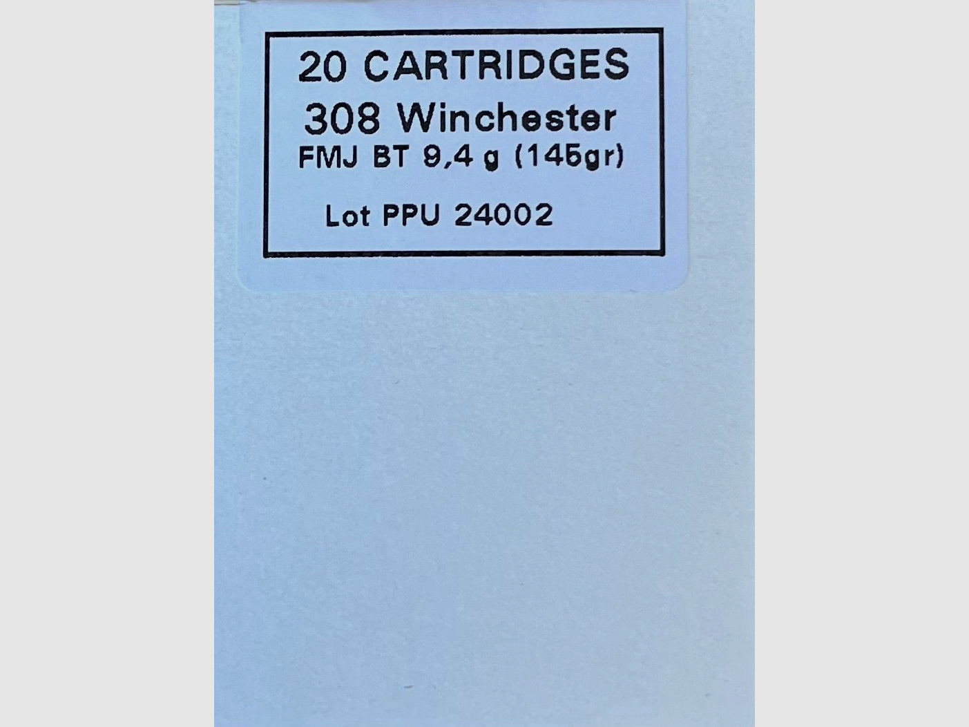 PPU .308Win FMJ BT 145grs