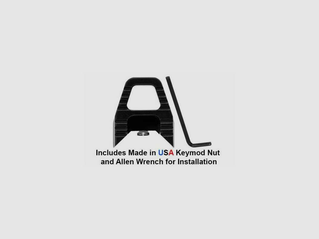 AR15 - AK47 - SUPER SLIM KEYMOD HAND STOP NERO, immagine 7 di 7