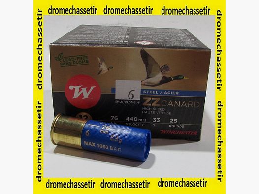Box mit 25 Patronen Winchester ZZ Ente Kal. 12/76 33 Gramm Stahl Nummer 6