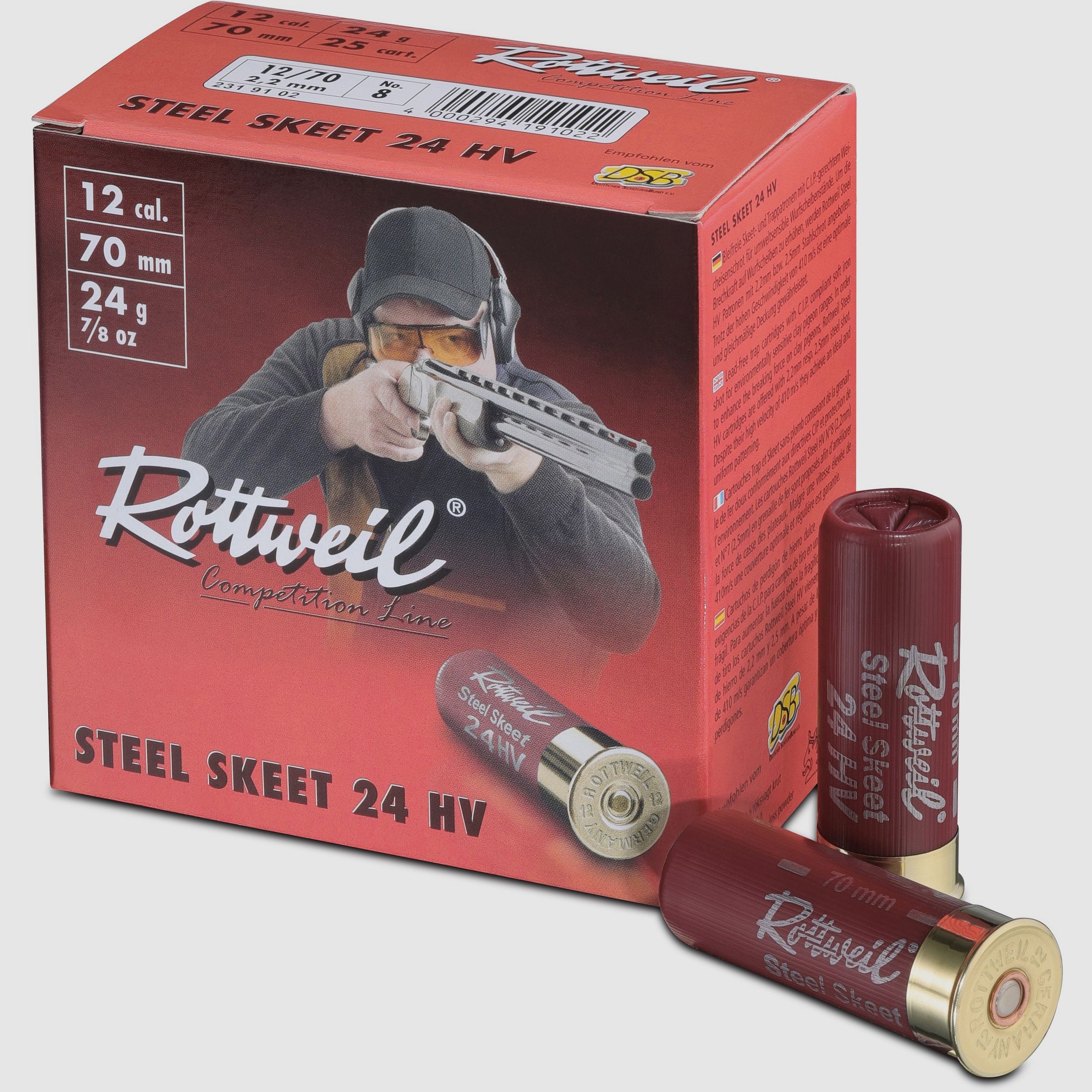 Rottweil Steel Skeet HV 24 12/70, 25 Patronen  2,2mm