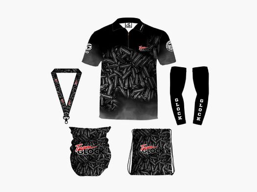 DED Sportswear Set Team Glock Schwarz Thema, Größe: L, Benutzerdefinierter Name: Mit Benutzerdefiniertem Namen