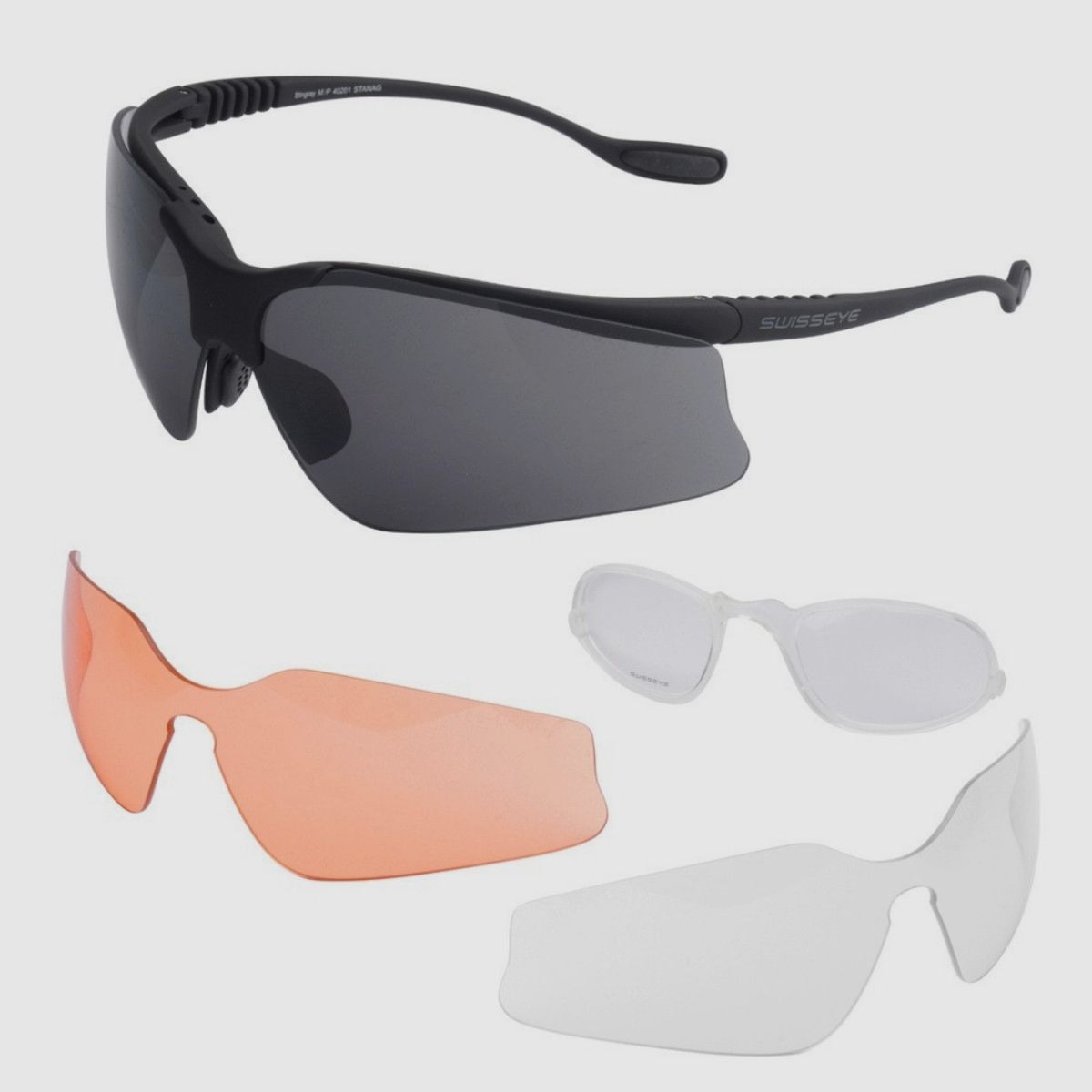 Swiss Eye - Okulary balistyczne Stingray - Wymienne wizjery - Wkładka RX - Czarny - 40201, zdjęcie 1 z 6