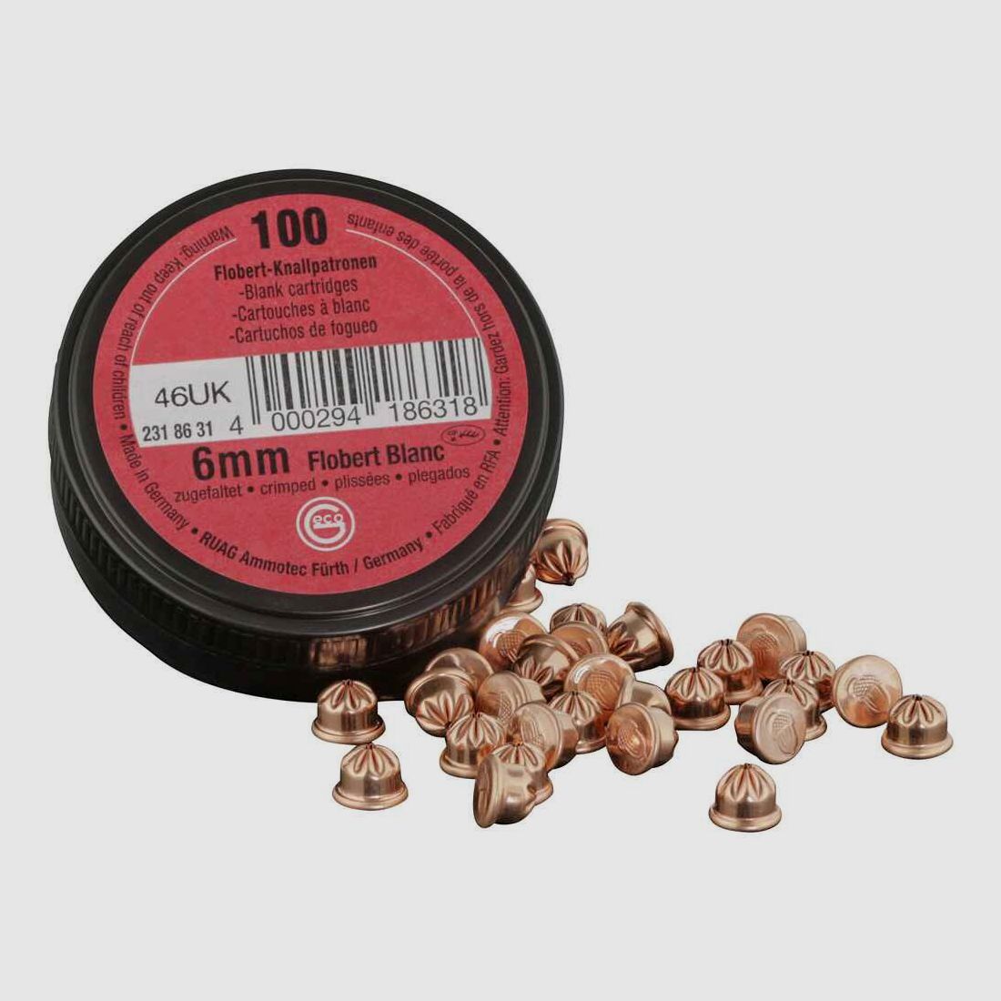 GECO PLATZPATRONEN - 6MM FLOBERT - 100 STÜCK, Bild 1 von 3