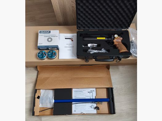 Pistola ad aria compressa Huben GK 1 Set silenziatore - come nuova, pompa