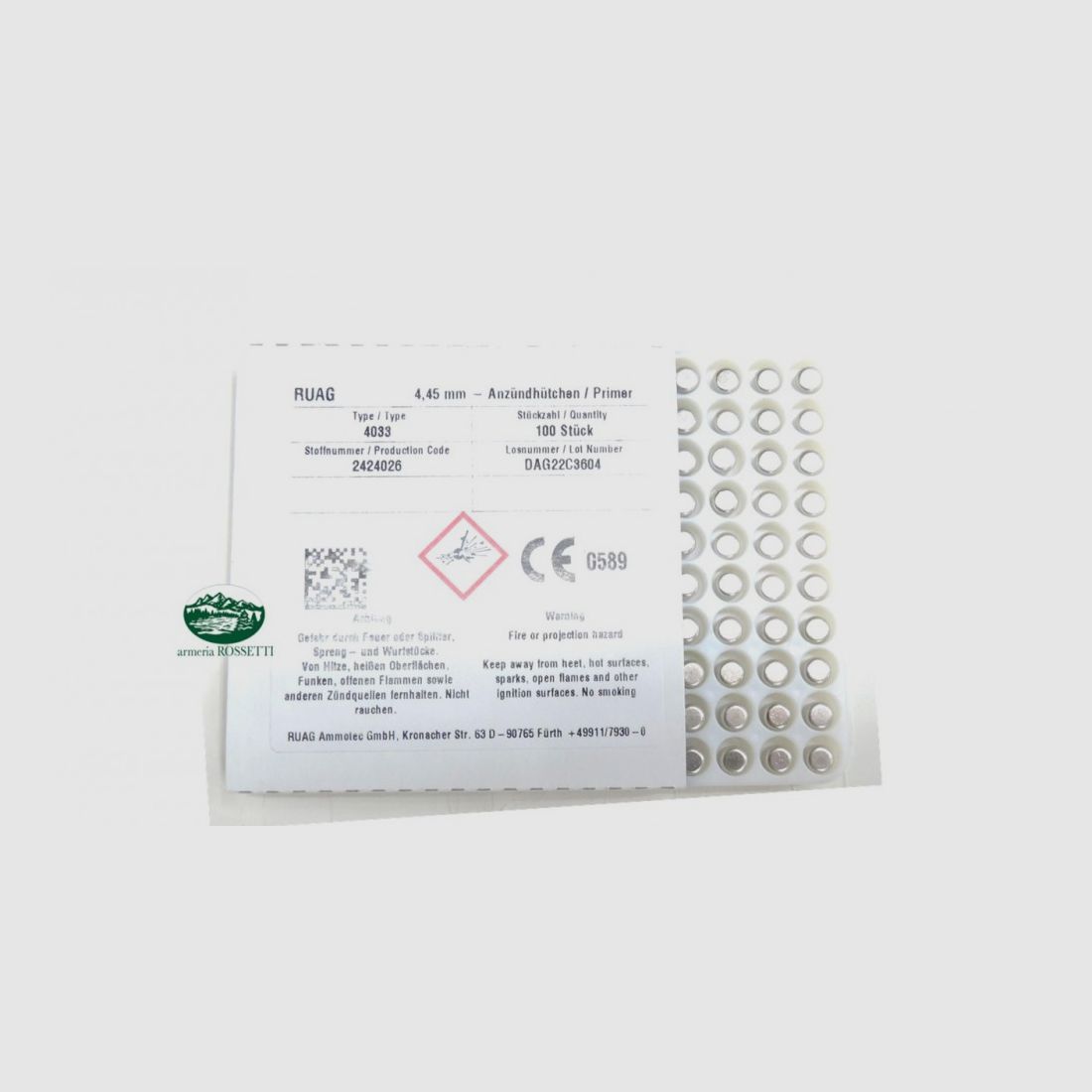 RWS primers ANV PRIM 4033 SMALL RIFLE conf.1000 pcs. 2424381