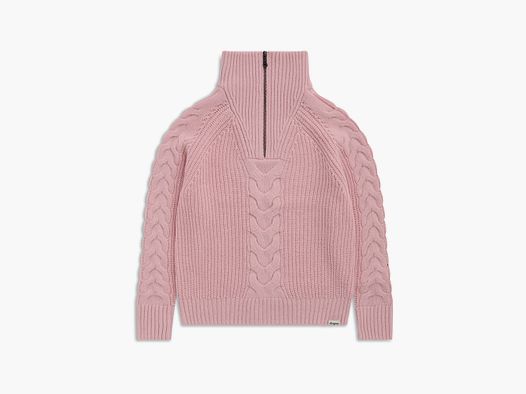 Bergans Milde Knitted Half-Zip Wool Sweater Women Faded Pink XL