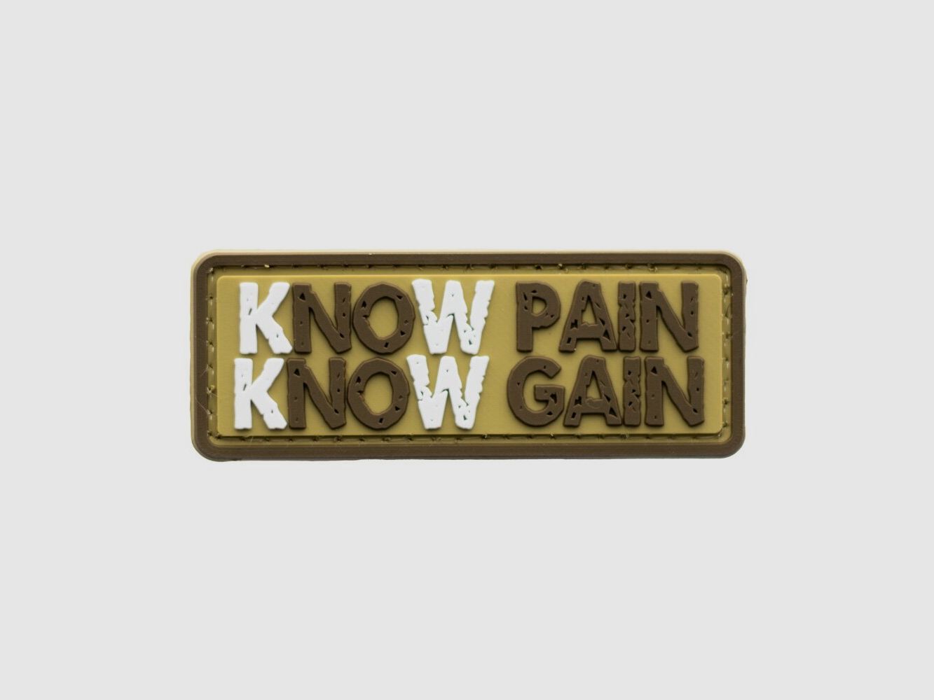 Know Pain Know Gain PVC Patch Coyote-Tan
