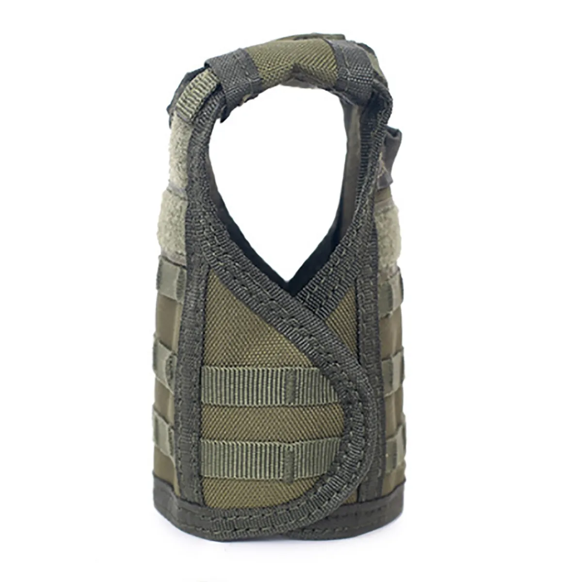 Mini gilet de protection pour bouteille de bière / bouteille de vin / bouteille thermos - Olive, image 4 sur 7