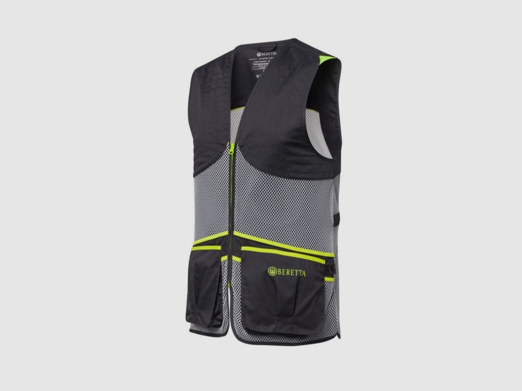 Beretta schietvest ambidextrous grijs en neon geel mod.Full Mesh art. GT671 T1553 09SZ, afbeelding 2 van 4