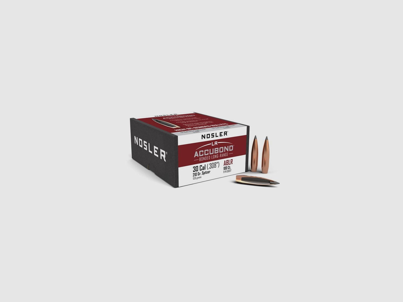 NOSLER GESCHOSSE .308" 210GR ACCUBOND LR SPITZER 100ST., Bild 2 von 2