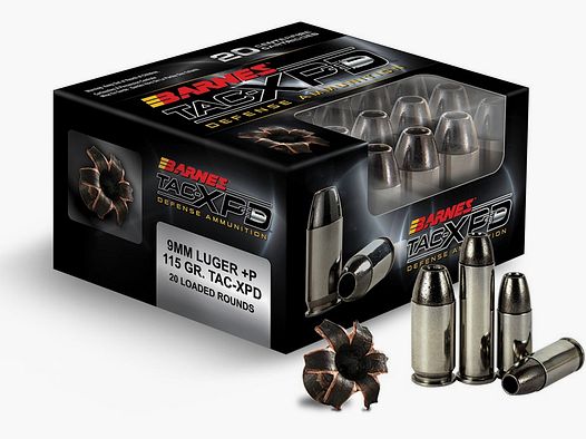 BARNES TAC-XPD Munition – 9mm +P – 115 grains