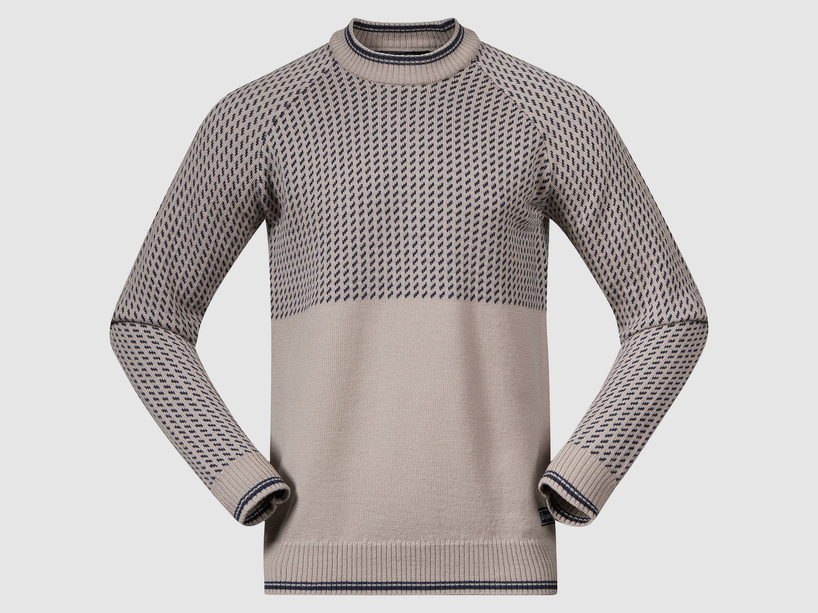 Bergans Alvdal Suéter de Lana para Hombre Sandstone/Navy Blue L