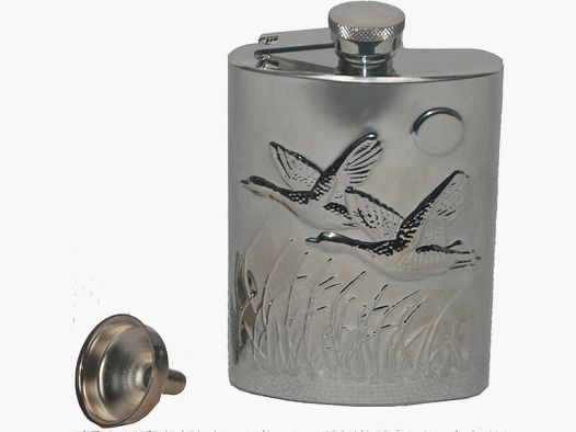 AKAH Trinkflasche/Flachmann aus Edelstahl mit Entenmotiv