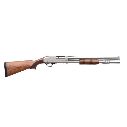 Pompactiegeweer KRAL ARMS MARINE kal. 12/76 SILVER