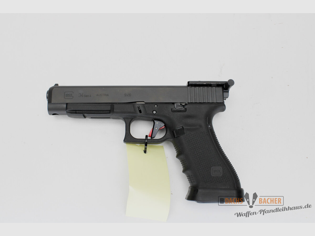 Pistolet Glock 34 GEN 4 Cal 9 Para avec détente Timney, holster et plaque de montage pour viseur