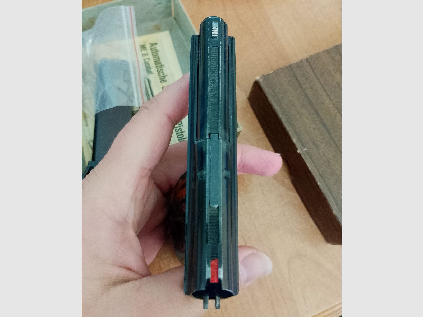 Erstes PTB! ME 8 Combat in 8 mm Knall im PTB 176 mit Verpackung!