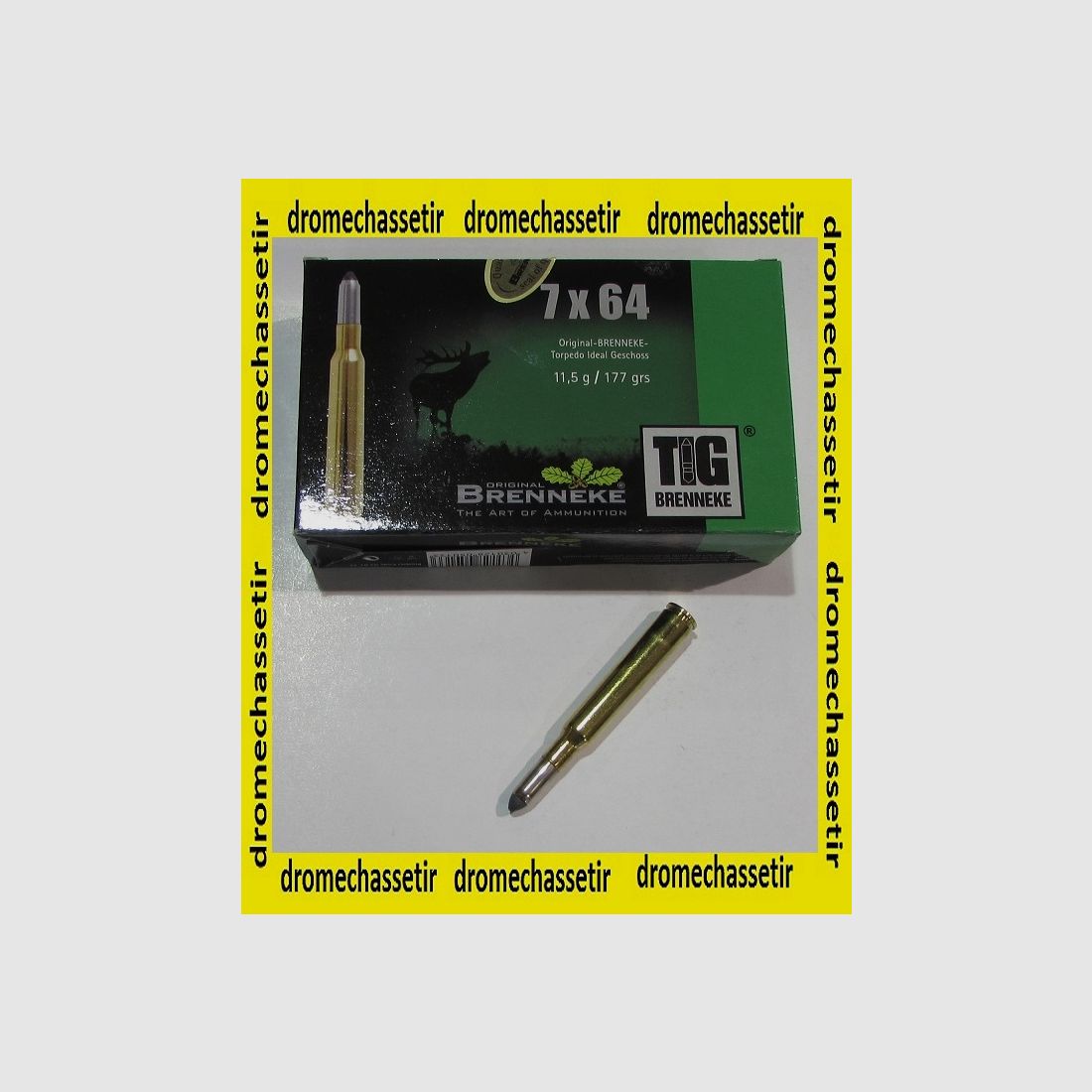 Scatola da 20 cartucce, Brenneke, cal. 7×64, proiettile TIG 177 grains
