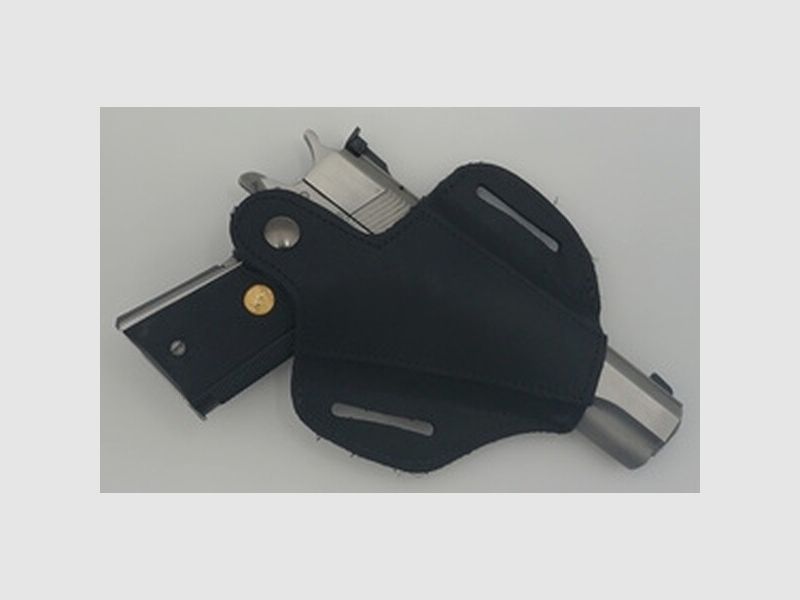 Barsony Leder Pistolen Gürtel-Holster Universal schwarz
