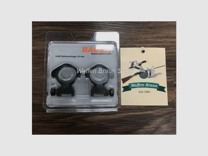 Bauer HJB Stahlmontage 34mm Bauhöhe STD. 16,5mm für Picatinny-/ Weaverschiene